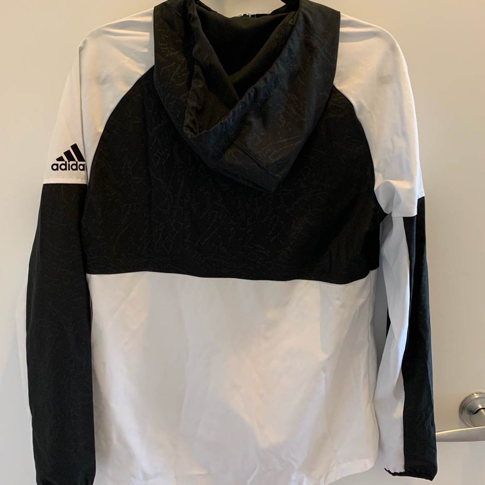Adidas Black & White Full zip wind jacket
